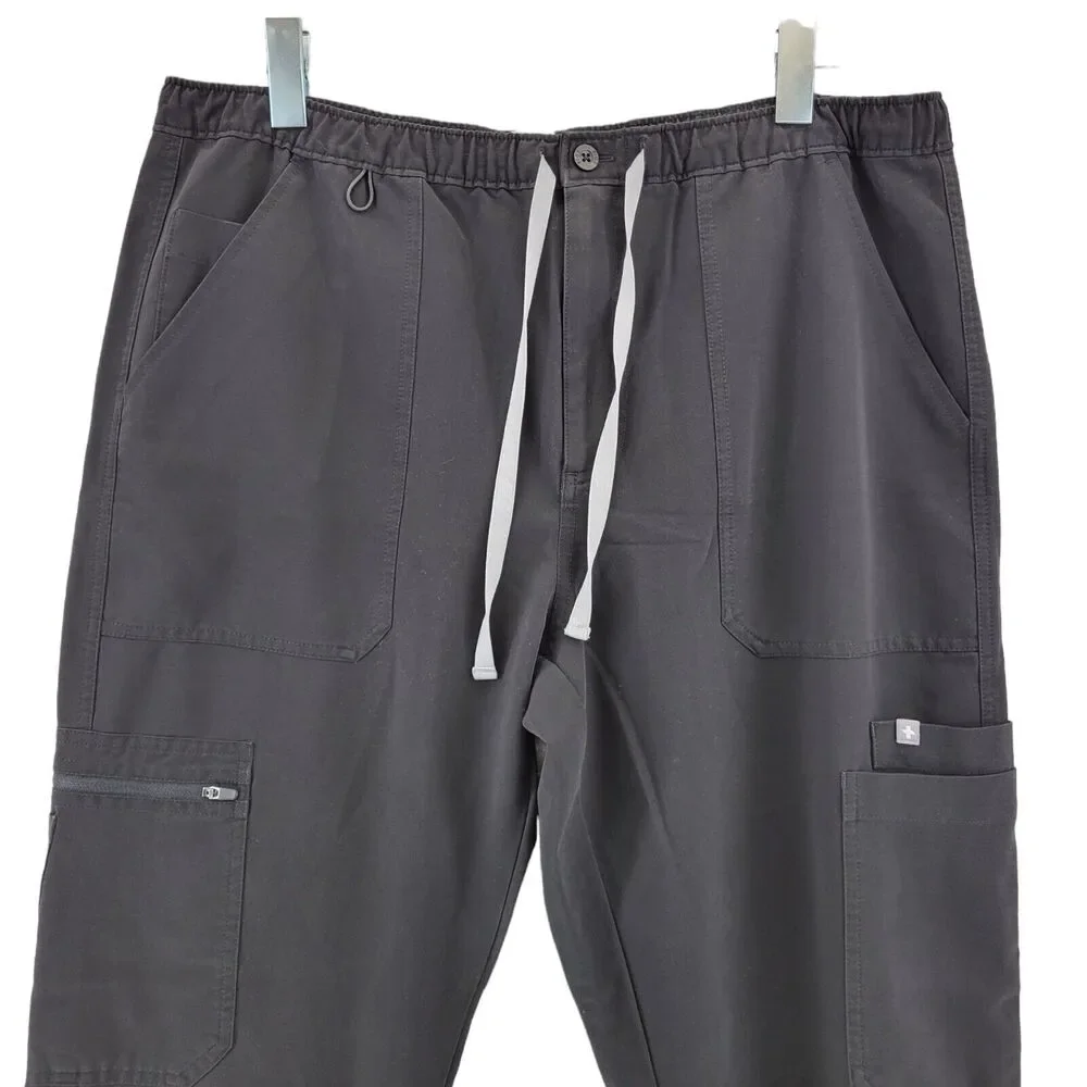 Figs Mens Scrub Pants‎ Cairo Cargo Size XL Black Zip Closure 31